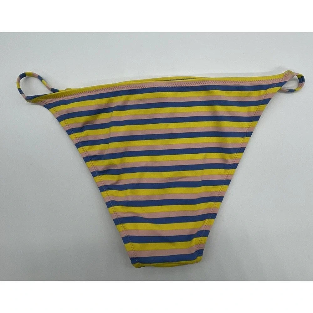 J. Crew‎ Tieless Sunshine Stripe String Bikini Bottom M Multi H7639
